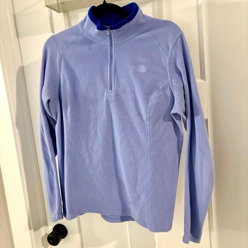TNF Woman's medium blue purple The‎ North Face Fleece quarter zip up